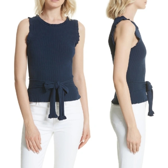 Milly Ruffle Tie Front Shell Top - Picture 11 of 11